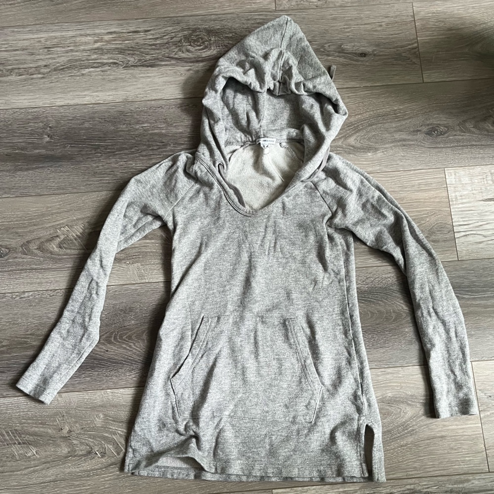 James Perse Gray Fitted Hoodie 1/XS
